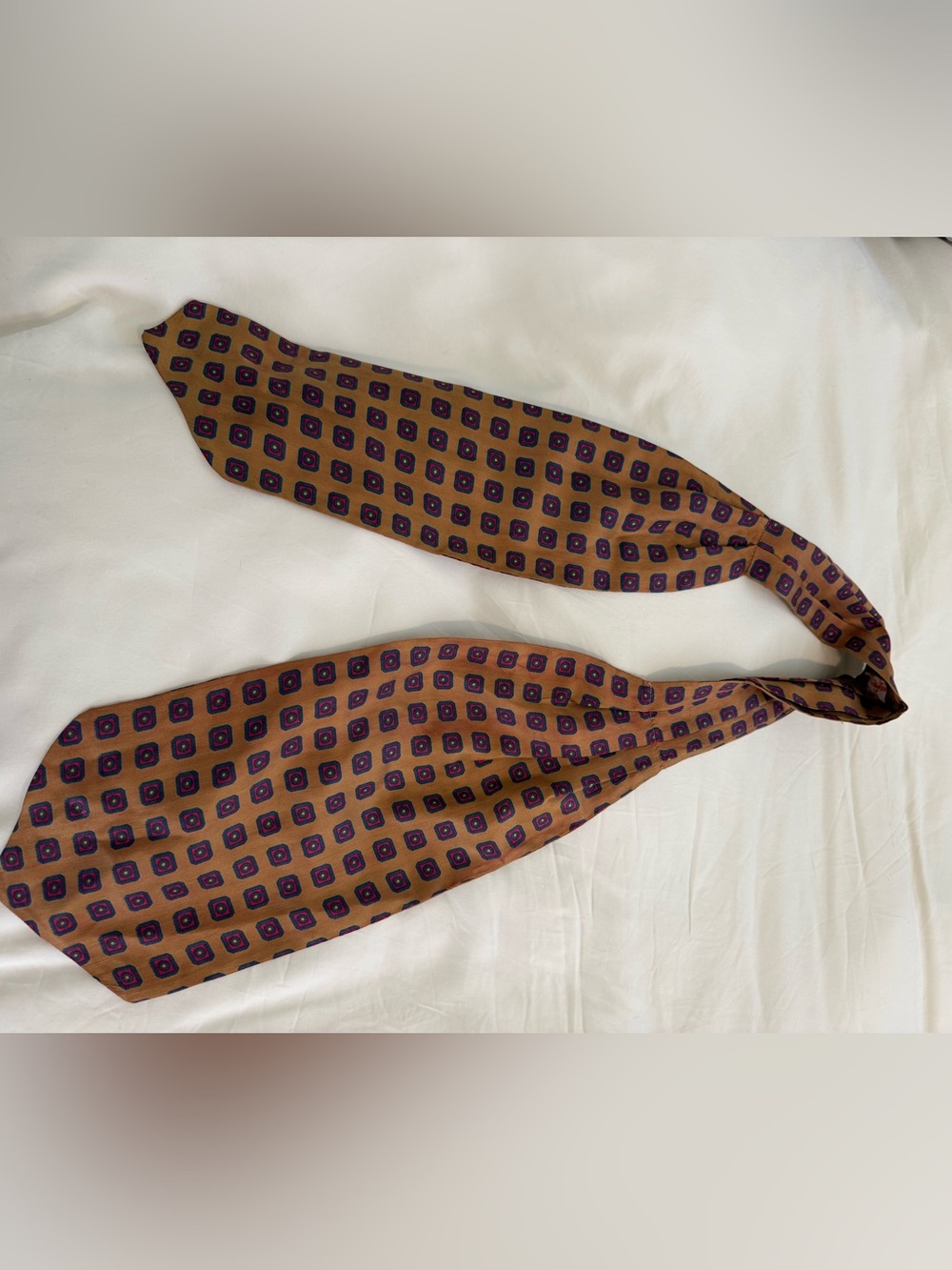 Silk Brown Patterned Bow Tie - Brown with Purple Accents